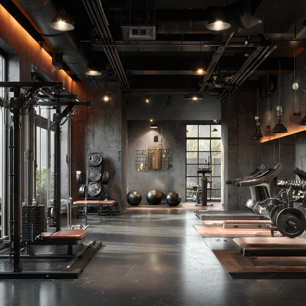 Зал для тренувань з професійним обладнанням для виконання вправ